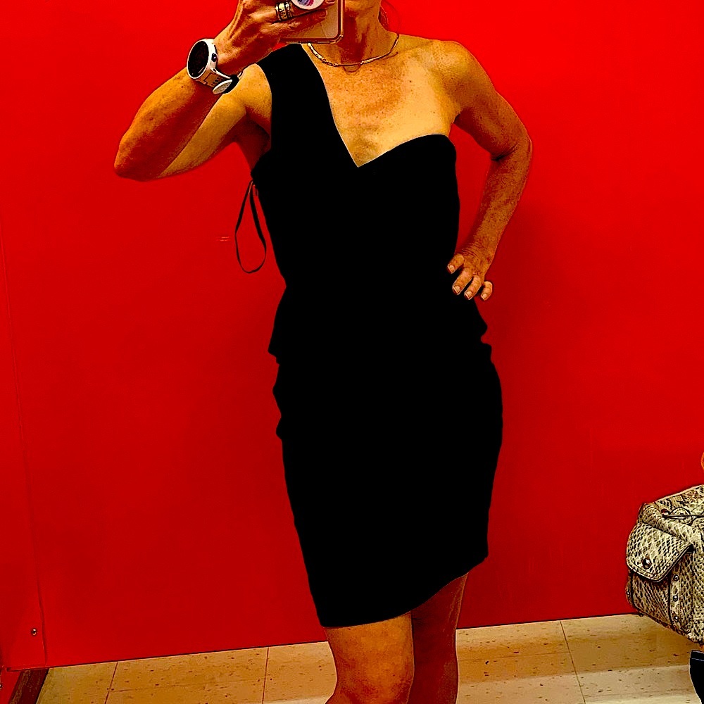 Bebe - Asymmetrical Claudia Black cocktail Dress-  NWT